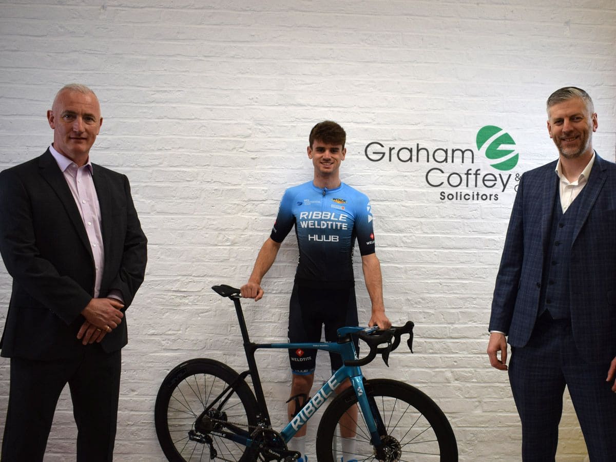 Image of a cyclist at Graham Coffey's office