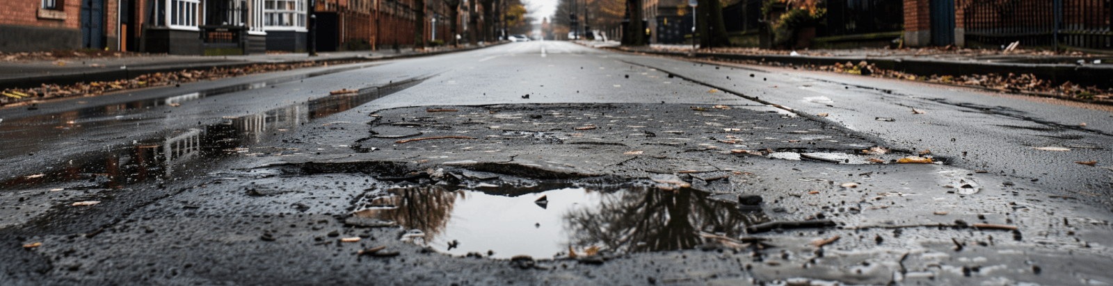 Image of a damaged road
